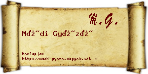 Mádi Győző névjegykártya
